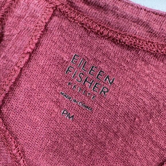 Eileen Fisher rust color linen asymmetrical tank PM - Picture 5 of 9